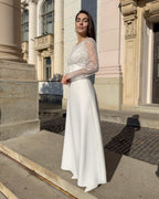 Robe de mariée élégante avec manches en dentelle