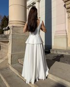 Robe de mariée avec peplum amovible