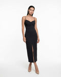 Robe maxi décontractée noire avec bretelles