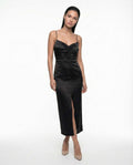 Robe cocktail élégante noire pour occasions