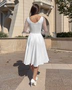 Robe blanche midi pour fêtes, mariage civil