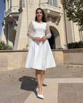 Robe blanche midi pour fêtes, mariage civil
